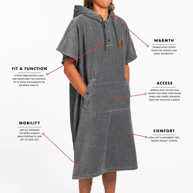 SLOWTIDE CHANGING PONCHO BLACK FOR KIDS